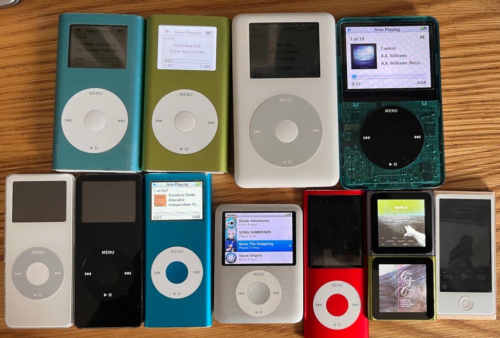 A collection of iPods